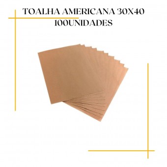 Toalha Americana de Papel Kraft 30 x 40cm 100unidades