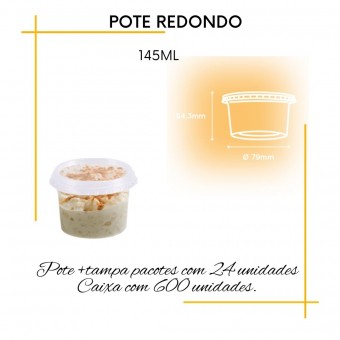 Pote/Marmita para Freezer e Micro-ondas Redondo - Prafesta