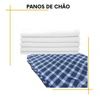 Pano de Chão Alvejado Branco ou Xadrez unidade