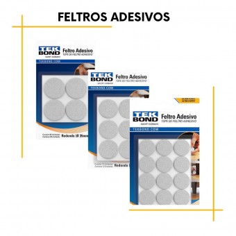 Feltro deslizante Redondo protetor para móveis - Branco - Tek Bond