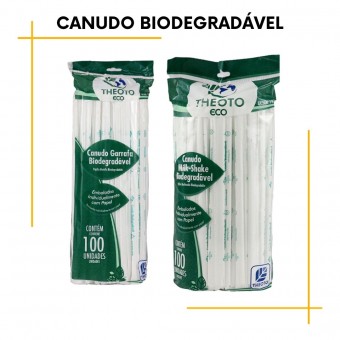 Canudo Biodegradável embalado individualmente -Theoto