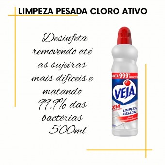 Limpador  Multiuso Limpeza Pesada X14 Cloro Ativo  500ml Veja