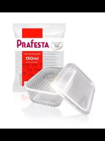 POTE RETANGULAR 150ML C/TAMPA C/20 PRAFESTA