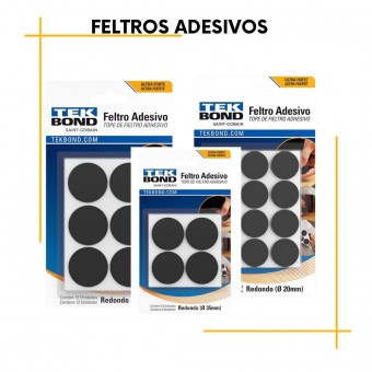 Feltro deslizante Redondo protetor para móveis -Preto-TekBond