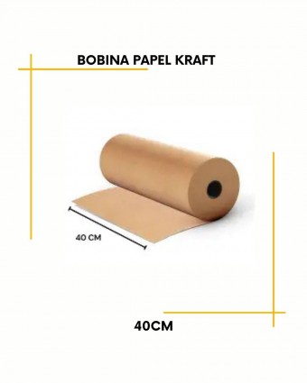 BOBINA DE PAPEL KRAFT (+-300m) 40G X 40CM X 6KG