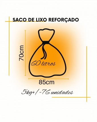 Saco de lixo reforçado de 60 litros 