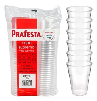 COPO BOLHA SUPREMO 200ML C/50 PRAFESTA