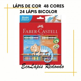 Lápis de Cor Ecolapis Bicolor 24/48 Faber Castell