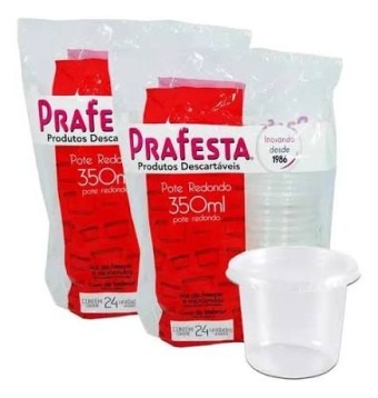 POTE REDONDO 350ML C/TAMPA C/24 PRAFESTA