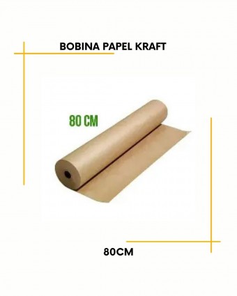 BOBINA DE PAPEL KRAFT (+-150M) 80G X 80CM X 10,0KG
