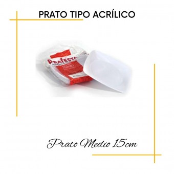 Prato Descartável Tipo Acrílico Quadrado Sobremesa com 10 unidades-Prafesta