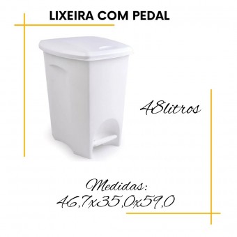 Lixeira Plasutil Pedal Branca