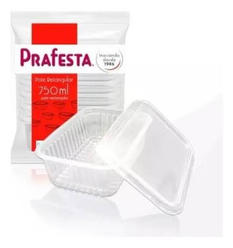 POTE RETANGULAR 750ML C/TAMPA C/24 PRAFESTA