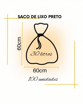 Saco de lixo - comum - pacote C/100 unidades - 30 Litros