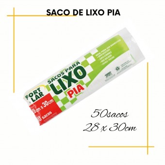 Saco Para Lixo Pia Branco Em Rolo 28x30 50 Unidades-Fortlar Modelo Pia