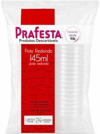 POTE REDONDO 145ML C/SOBRETAMPA C/24 PRAFESTA