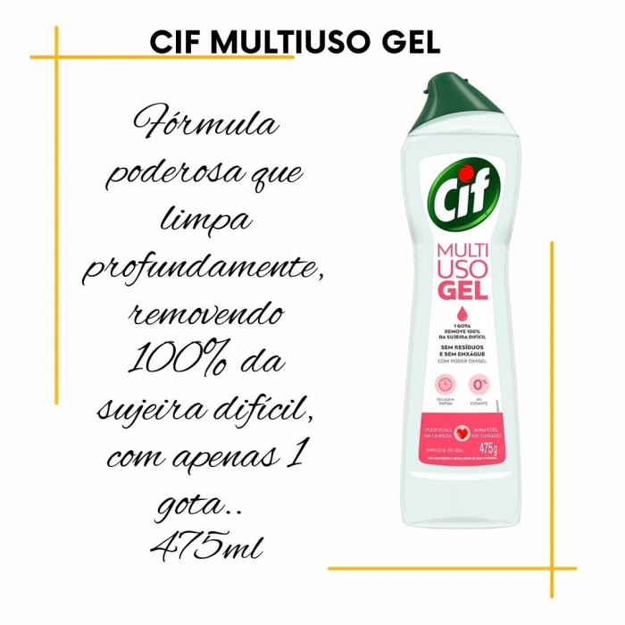 Limpador Multiuso Limpeza Pesada  Gel 475g CIF