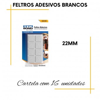 Feltro Deslizante Quadrado Protetor para móveis-Branco-Tek Bond