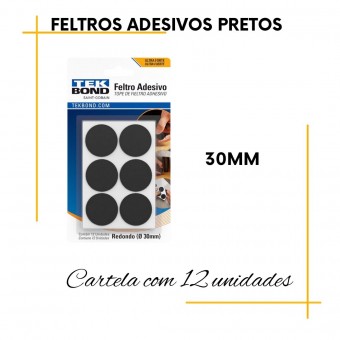 Feltro deslizante Redondo protetor para móveis -Preto-TekBond