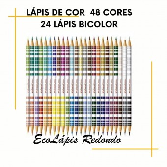 Lápis de Cor Ecolapis Bicolor 24/48 Faber Castell