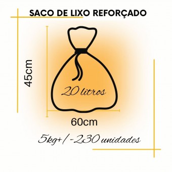Saco Lixo Preto Reforçado com 5kg