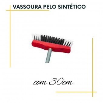 Vassoura pelo Sintético Base Madeira com cabo
