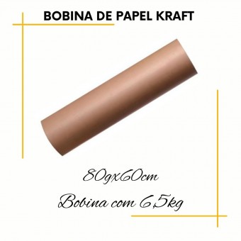 Bobina Papel Kraft para Proteger ou Embalar Medida 80gr x 60cm