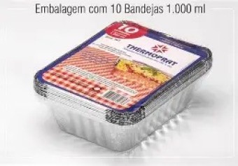 BANDEJA ALUMINIO 1000ML C/10 THERMOPRAT