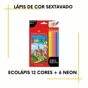 Lápis de Cor Ecolápis 12 cores+6 Neon Faber Castel