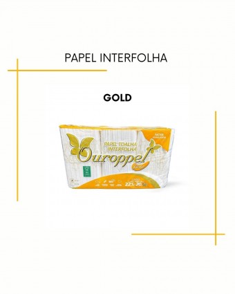 Papel toalha interfolhado Gold - pacote c/1000 folhas 