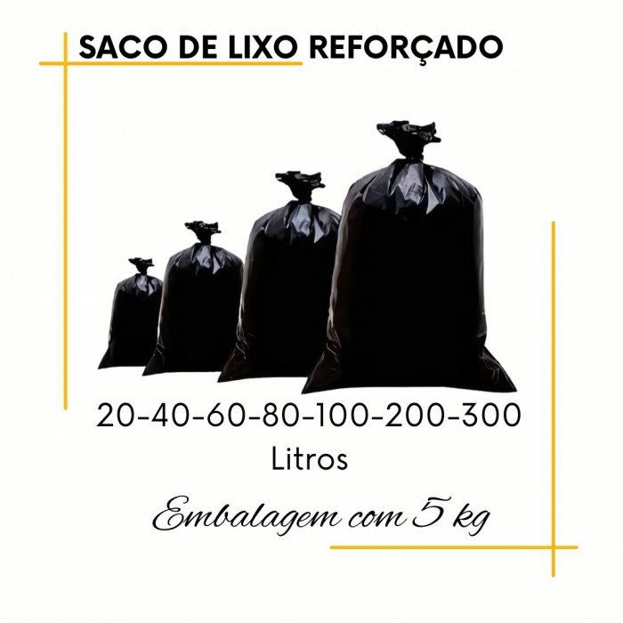Saco Lixo Preto Reforçado com 5kg