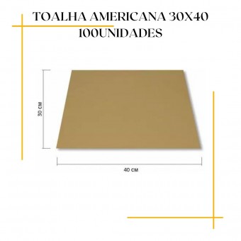 Toalha Americana de Papel Kraft 30 x 40cm 100unidades