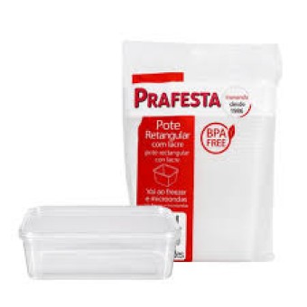 POTE RETANGULAR 350ML C/TAMPA LACRE C/10 PRAFESTA
