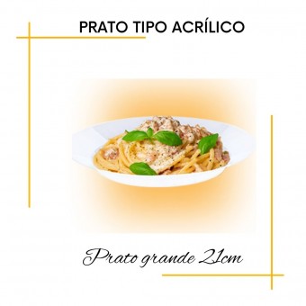 Prato Descartável Tipo Acrílico Redondo Refeição com 10 unidades -Prafesta