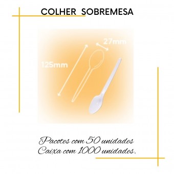 Talheres Descartáveis sobremesa com 50 unidades -Prafesta