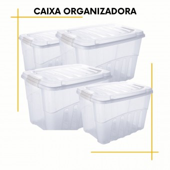 Caixas de Plástico Resistente Organizadoras-Alta