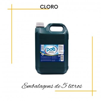 Cloro 5% -Limpeza pesada Embalagens de 1 e 5 LItros - Poty