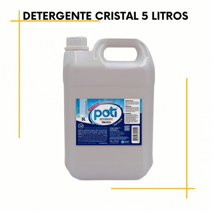 Detergente Líquido Neutro e Cristal  5Litros Poti