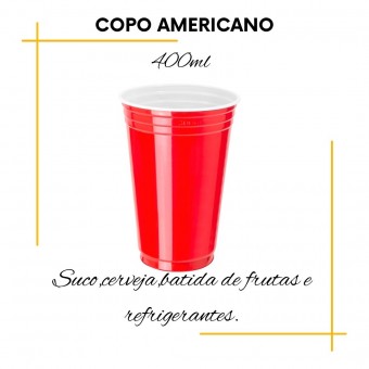 Copo descartável Estilo Americano para Drinks 300 e 400ml - Copobras