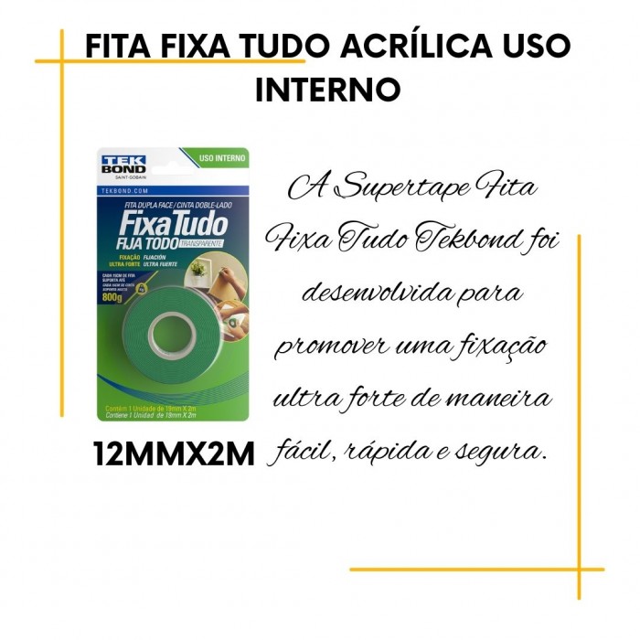 Fita Adesiva Dupla Face uso Interno- Tek Bond