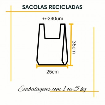 Sacola de lástico Coloração indefinida embalagem com 1kg