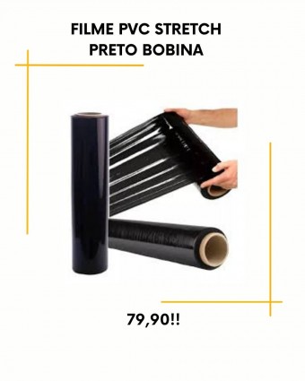 Filme PVC Stretch preto Bobina