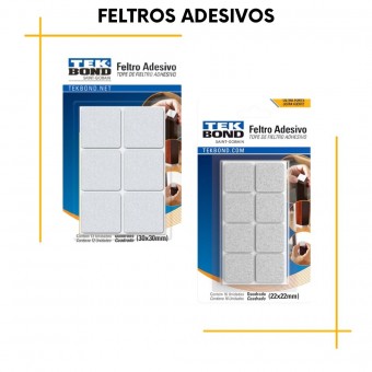 Feltro Deslizante Quadrado Protetor para móveis-Branco-Tek Bond