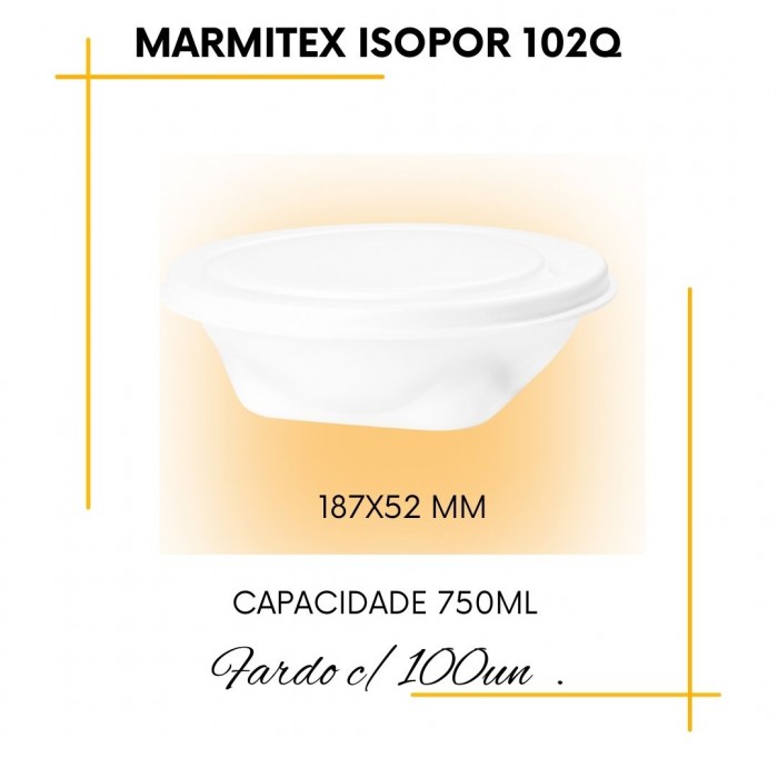 Marmitex de Isopor Redonda com Tampa, em dois tamanhos