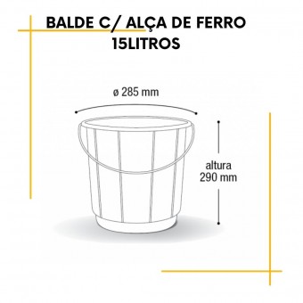 Balde Alça de Ferro - 15 Litros 
