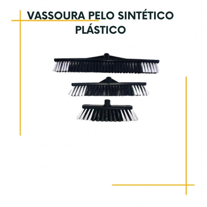 Vassoura Pelo Sintético  Base Plástico com cabo