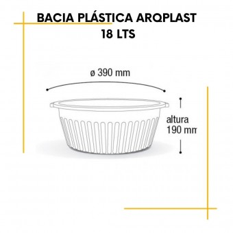 Bacia Plástica -18 litros