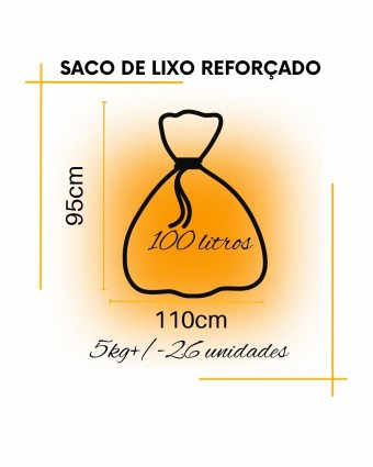 Saco de lixo reforçado de 100 litros 