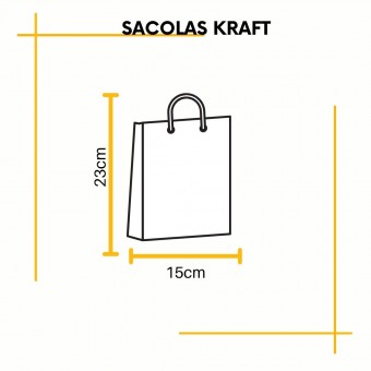 Sacola Kraft com 5 unidades