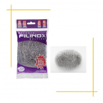 Esponja Multiuso Aço Inox Filinox 10g pacote 1unidades